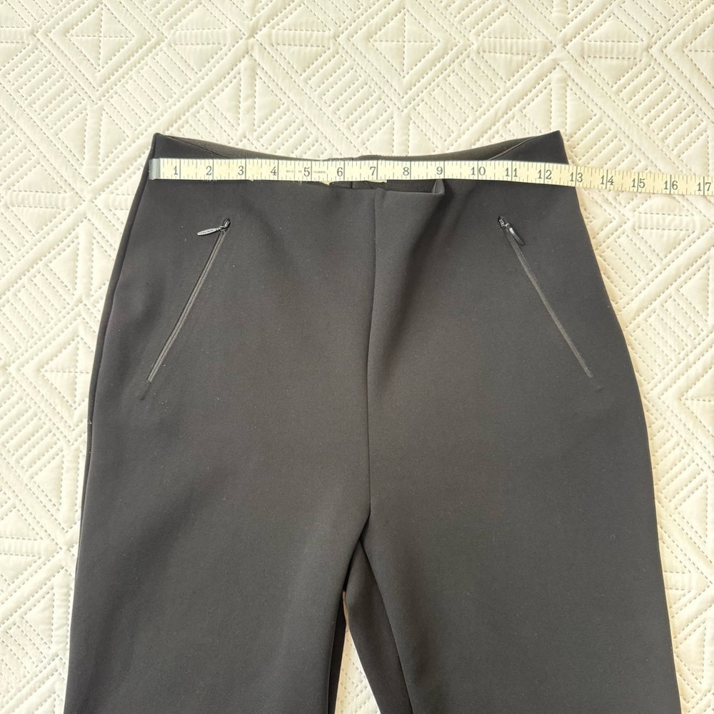 The Row Stretch Pull-On Pants Zip Front Pockets Flare Leg Minimalist Sz S Black — image 4 of 8